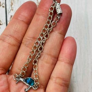 Blue Bird Silver Bracelet (Size: 6in)